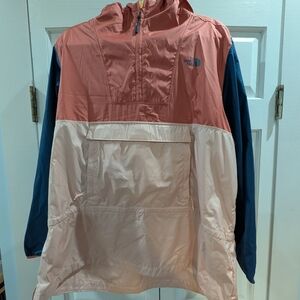 The North Face Kids Two-Tone Raincoat - Coral and Navy